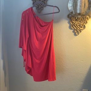 Pink one shoulder dress size medium